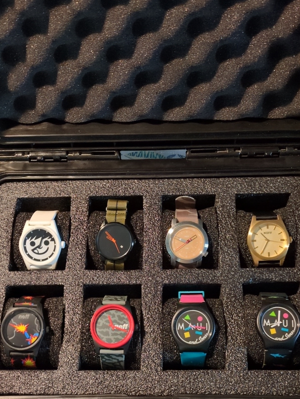 Neff Assorted Color Silicone Wristwatch Collection - 8-Pack